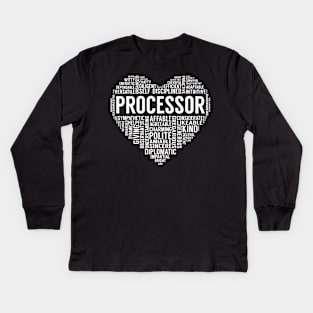 Processor Heart Kids Long Sleeve T-Shirt